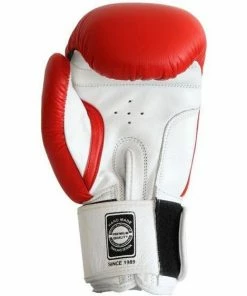 Mani Leather Pro Sparring Training Boxing Gloves - Red