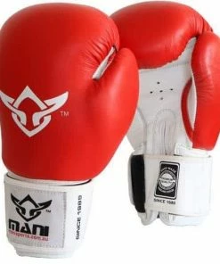 Mani Leather Pro Sparring Training Boxing Gloves - Red
