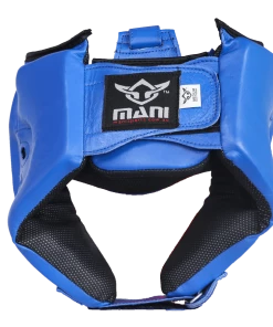 Mani Leather Open Face Pre-moulded Head Guard Gear - Blue