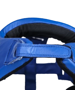 Mani Leather Open Face Pre-moulded Head Guard Gear - Blue