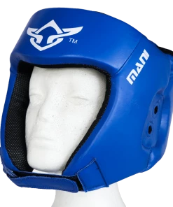 Mani Leather Open Face Pre-moulded Head Guard Gear - Blue