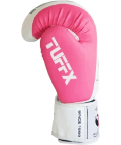 Mani Womens TUFFX Boxing Gloves - Pink & White 8 Mani Womens TUFFX Boxing Gloves - Pink & White