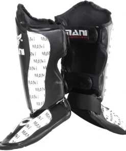 BOXING / MUAY THAI / MMA Mani Leather Evo Shin & Step Protector Foot Guard - Black