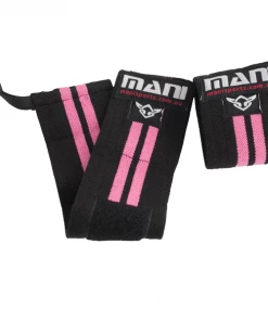 MANI Elastic Wrist Support 14 Inch Wraps Pink (PAIR)