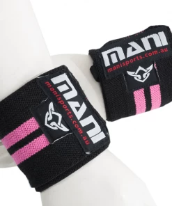 MANI Elastic Wrist Support 14 Inch Wraps Pink (PAIR)