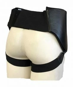 MANI Leather Boxing Male Abdominal Groin Guard - Black