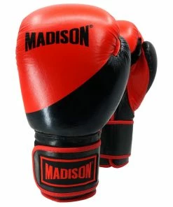 BOXING / MUAY THAI / MMA Madison Platinum Leather Boxing Gloves - Red/Black Boxing