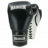 Madison Platinum Lace-up Leather Boxing Gloves - Black/White BOXING / MUAY THAI / MMA