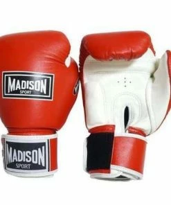 Madison Pro Sparring Leather Boxing Gloves - Red