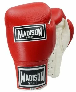 BOXING / MUAY THAI / MMA Madison Pro Fighting Leather Boxing Gloves - Red