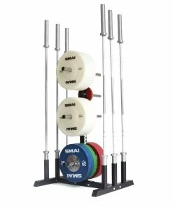 SMAI - Olympic Bumper Plate Tree & Barbell Holder