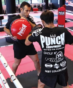 PUNCH Deluxe Red Round Boxing Shield 3.5kg Custom Handles AAA Rated BOXING / MUAY THAI / MMA