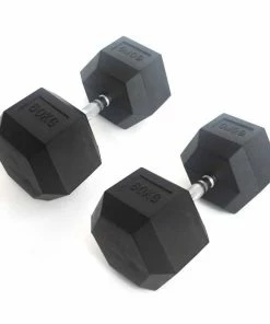 SMAI - Rubber Hex Dumbbells 22.5 - 60kg (Pairs)