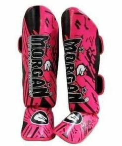Fluro Pink Morgan Lightweight BKK Ready Shin & Instep Ankle Protection Guard BOXING / MUAY THAI / MMA