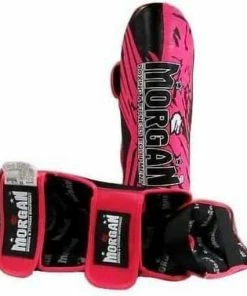 Fluro Pink Morgan Lightweight BKK Ready Shin & Instep Ankle Protection Guard BOXING / MUAY THAI / MMA