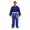 MARTIAL ARTS SMAI Judo Uniform Single Weave Gi (Blue) Double Stitched + White Belt