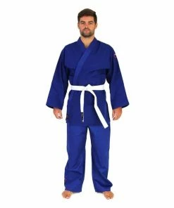 MARTIAL ARTS SMAI Judo Uniform Single Weave Gi (Blue) Double Stitched + White Belt