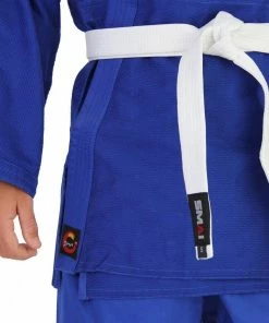 MARTIAL ARTS SMAI Judo Uniform Single Weave Gi (Blue) Double Stitched + White Belt