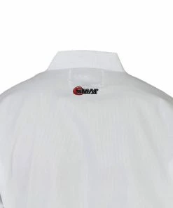 MARTIAL ARTS SMAI TKD Uniform 8oz Ribbed Student Dobok (White V-Neck) Gi + White Belt
