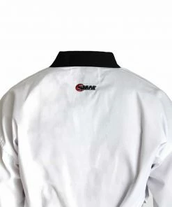 SMAI TKD Uniform 8oz Ribbed Student Dobok (Black V-Neck) Gi + White Belt MARTIAL ARTS