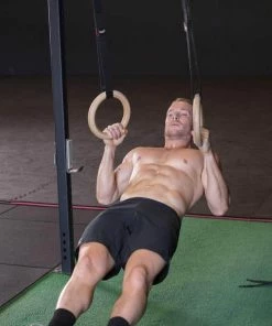 SMAI - Wooden Gym Rings - Easy Straps FUNCTIONAL FITNESS