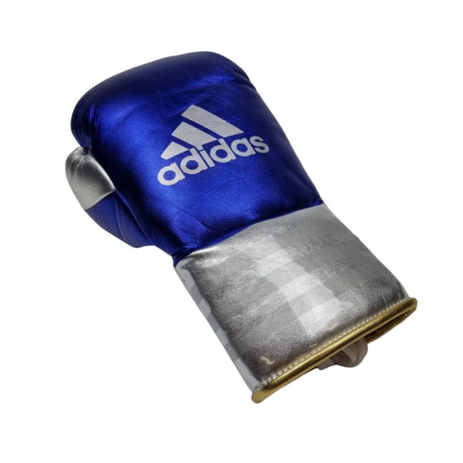 BOXING / MUAY THAI / MMA Adidas Speed 750 Adistar Fight Glovess Blue/Silver/Gold Lace-Up-8oz 4 BOXING / MUAY THAI / MMA Adidas Speed 750 Adistar Fight Glovess Blue/Silver/Gold Lace-Up-8oz