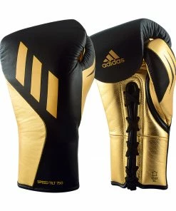 BOXING / MUAY THAI / MMA Adidas Speed TILT 750 Pro Lace-up Boxing Gloves Leather Black/Gold