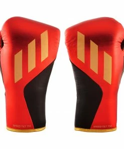 Adidas Speed TILT 750 Pro Lace-up Boxing Gloves Leather Red/Black/Gold