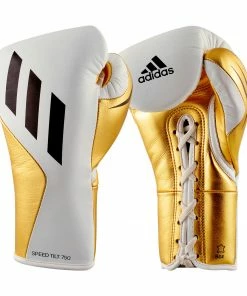 Adidas Speed TILT 750 Pro Lace-up Boxing Gloves Leather White/Gold BOXING / MUAY THAI / MMA