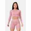 Sting Allure Seamless Womens Long Sleeve Crop Top - Pink