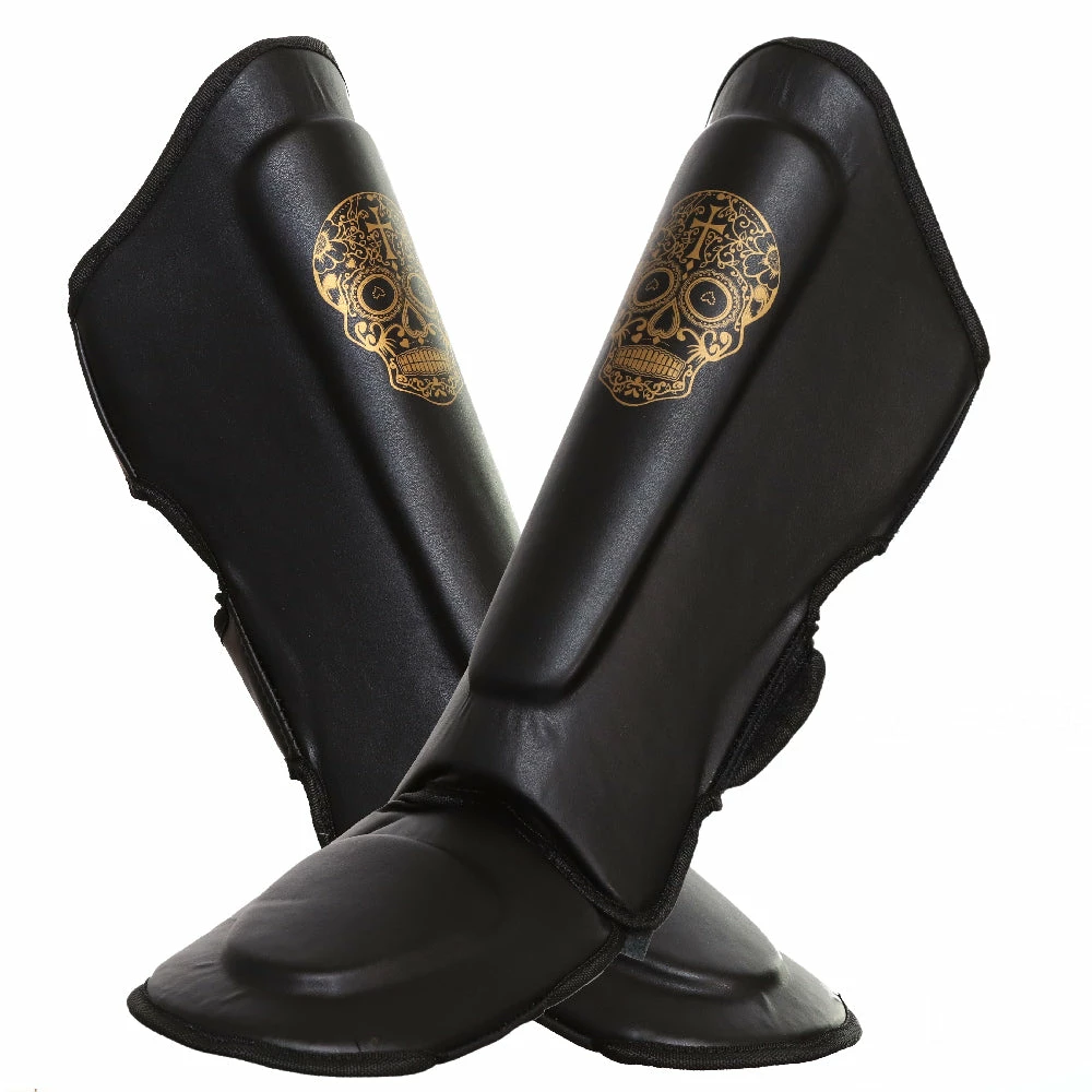 Punch AAA Shin Guards Shin Pads Limited Edition Skulls - Black 3 Punch AAA Shin Guards Shin Pads Limited Edition Skulls - Black