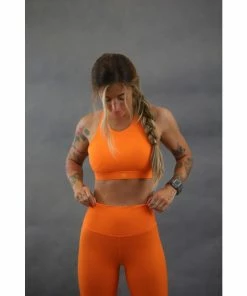 Braus Womens Warrior High Neck Racer Back Sports Bra – Orange 9 Braus Womens Warrior High Neck Racer Back Sports Bra – Orange