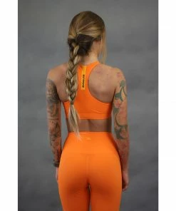 Braus Womens Warrior High Neck Racer Back Sports Bra – Orange 12 Braus Womens Warrior High Neck Racer Back Sports Bra – Orange