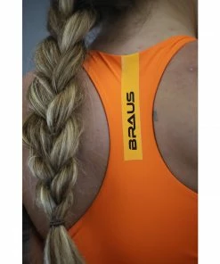 Braus Womens Warrior High Neck Racer Back Sports Bra – Orange 13 Braus Womens Warrior High Neck Racer Back Sports Bra – Orange