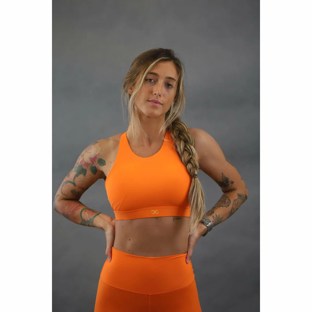 Braus Womens Warrior High Neck Racer Back Sports Bra – Orange 3 Braus Womens Warrior High Neck Racer Back Sports Bra – Orange