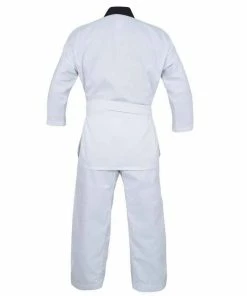 Morgan MARTIAL ARTS Yamasaki V2 Ribbed Taekwondo Uniform - Black V Neck 8oz + Belt