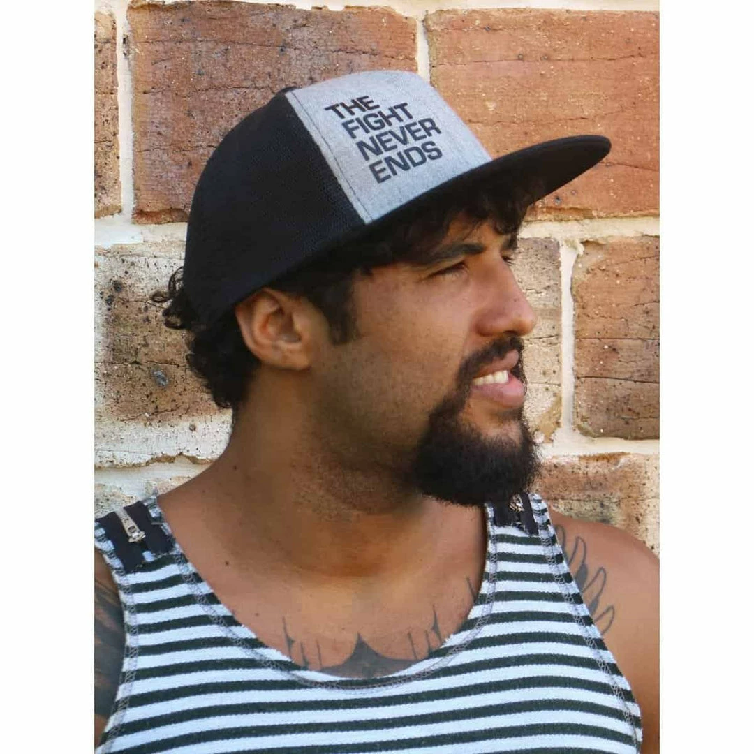 BRAUS The Fight Never Ends Snapback Trucker Hat 3 BRAUS The Fight Never Ends Snapback Trucker Hat