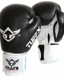 Mani TUFFX Boxing Gloves - Black & White BOXING / MUAY THAI / MMA
