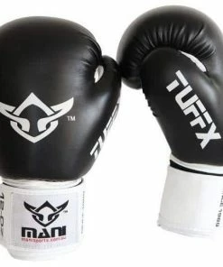 Mani TUFFX Boxing Gloves - Black & White BOXING / MUAY THAI / MMA
