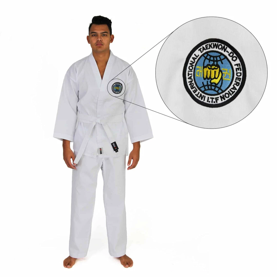 SMAI ITF TKD Uniform - 8oz Ribbed Student Dobok + White Belt MARTIAL ARTS 3 SMAI ITF TKD Uniform - 8oz Ribbed Student Dobok + White Belt MARTIAL ARTS