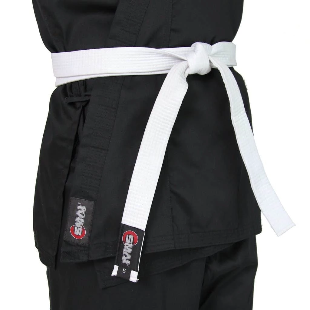 SMAI Karate Uniform 8oz Student Gi (Black) Double Stitched + White Belt MARTIAL ARTS 4 SMAI Karate Uniform 8oz Student Gi (Black) Double Stitched + White Belt MARTIAL ARTS