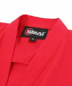 SMAI Karate Uniform 8oz Student Gi (Red) Double Stitched + White Belt