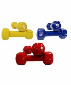 FUNCTIONAL FITNESS Morgan Vinyl Dubbells Pair 1KG 2KG 3KG Weights Set Commercial Grade Training VDB