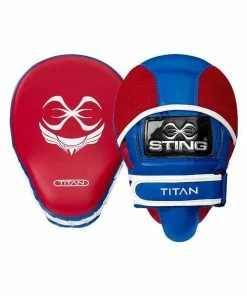 STING TITAN Professional NEO GEL Leather Focus Mitts Pads BOXING / MUAY THAI / MMA