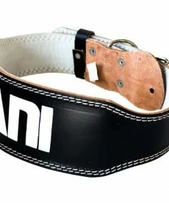 MANI Deluxe Leather 4" Weight Lifting Gym Exercise Belt Rack Support WEIGHTLIFTING