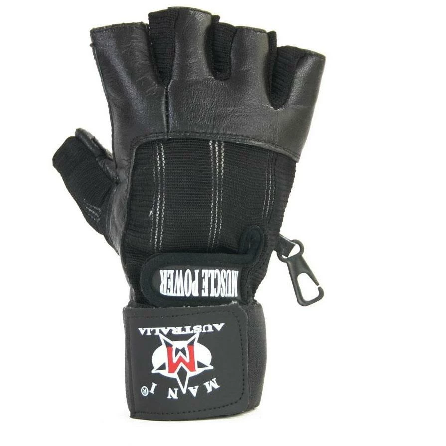 MANI Deluxe Leather Muscle Power Weight Lifting Padded Gloves 6 MANI Deluxe Leather Muscle Power Weight Lifting Padded Gloves