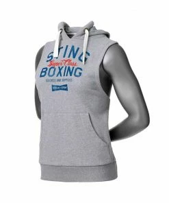 STING SUPER CLASS CUT-SLEEVE HOODIE - Light Grey