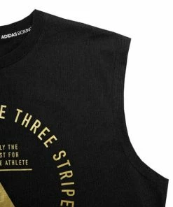 Adidas Boxing Community Sleeveless T-Shirt Black & Gold 100% Cotton FUNCTIONAL FITNESS