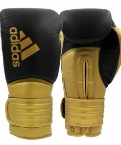 Adidas Hybrid 300 Leather Boxing Gloves - Black / Gold BOXING / MUAY THAI / MMA