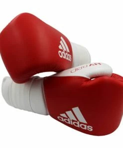 Adidas Hybrid 300 Leather Boxing Gloves - Red / White BOXING / MUAY THAI / MMA